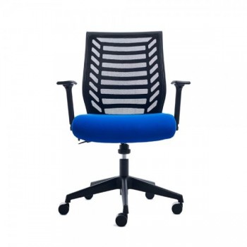SILLA OPERATIVA TAPIZADA AZUL ROCADA