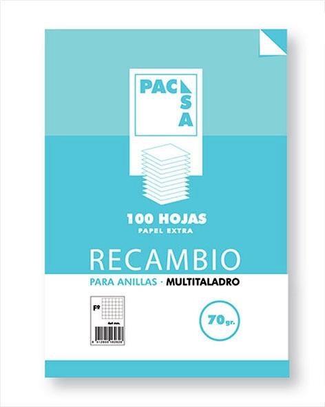 RECAMBIO PACSA FOLIO MULTITALADRO 4X4 100H 70GR