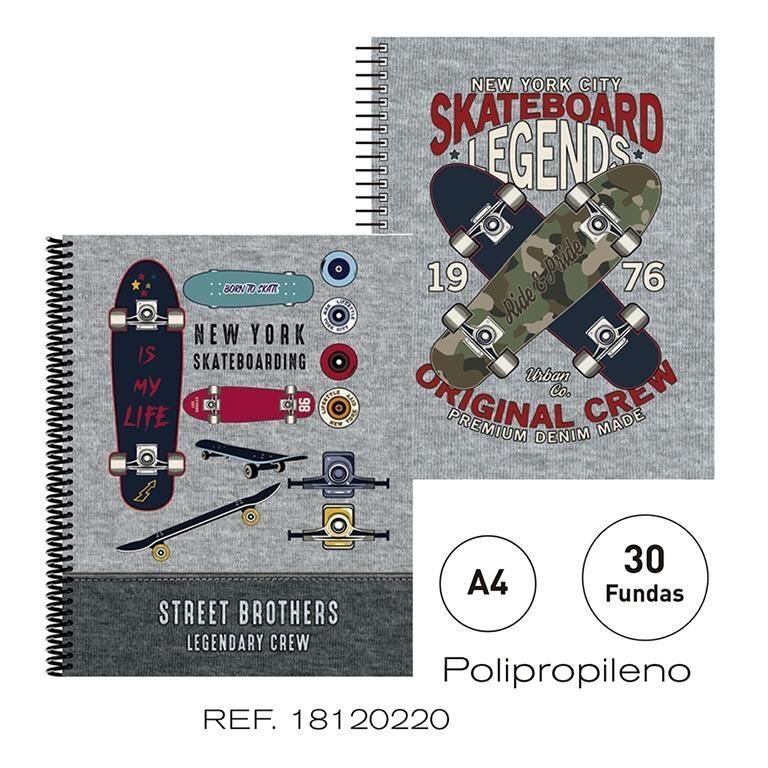 CARPETA 30 FUNDAS SKATEBOARD