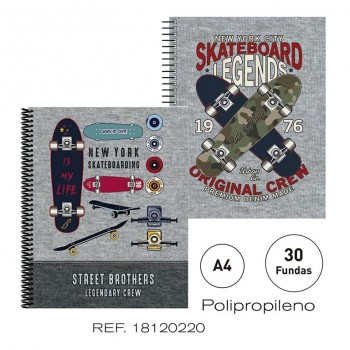 CARPETA 30 FUNDAS SKATEBOARD