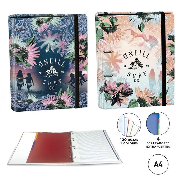 CARPETA RINGBOOK A4 CON RECAMBIO ONEILL ROSA