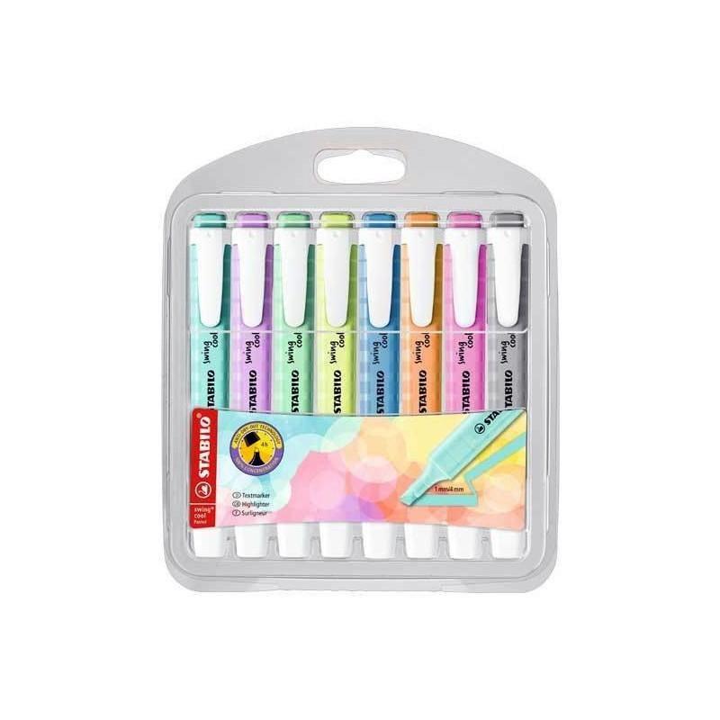 Estuche 8 rotuladroes Stabilo Swing color pastel