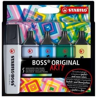 Estuche 5 uds, Stabilo Boss colores fríos