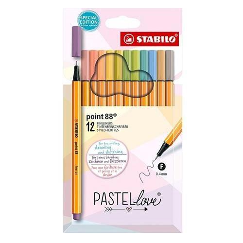 ESTUCHE 12 STABILO POINT 88 PASTEL