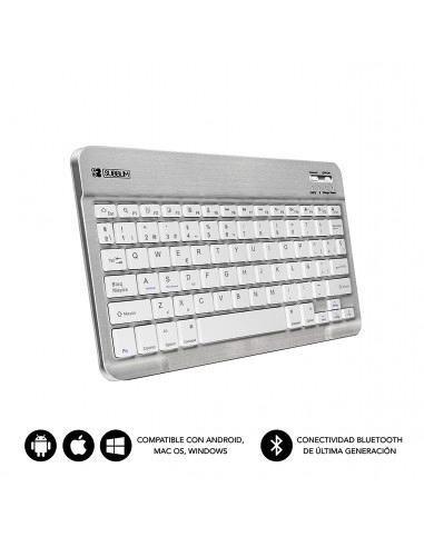 TECLADO INALAMBRICO BLUETOOTH SUBBLIM COMPATIBLE CON APPLE, ANDROID, WINDOWS Y SMART TV COLOR PLATA