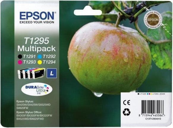 EPSON CARTUCHO T1295 INKJET TINTA PACK 4 COLORES NEGRO, CIAN, MAGENTA Y AMARILLO