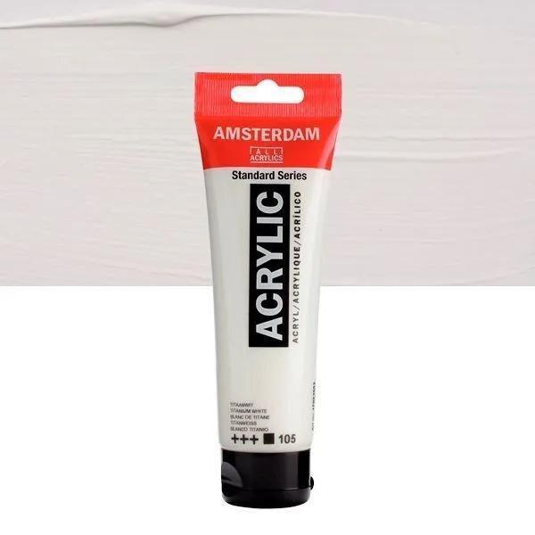 ACRÍLICOS AMSTERDAM TUBO 120 ML BLANCO DE TITANIO 105