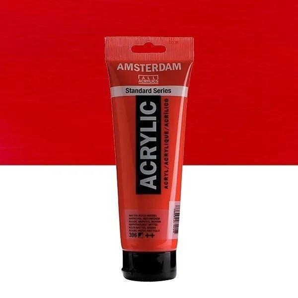 ACRÍLICOS AMSTERDAM TUBO 120 ML ROJO NAFTOL MEDIO 396