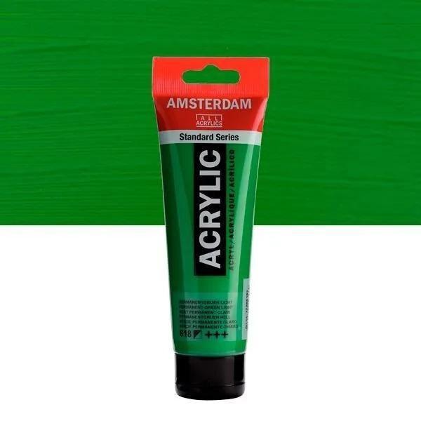 ACRÍLICOS AMSTERDAM TUBO 120 ML VERDE PERMANENTE CLARO 618