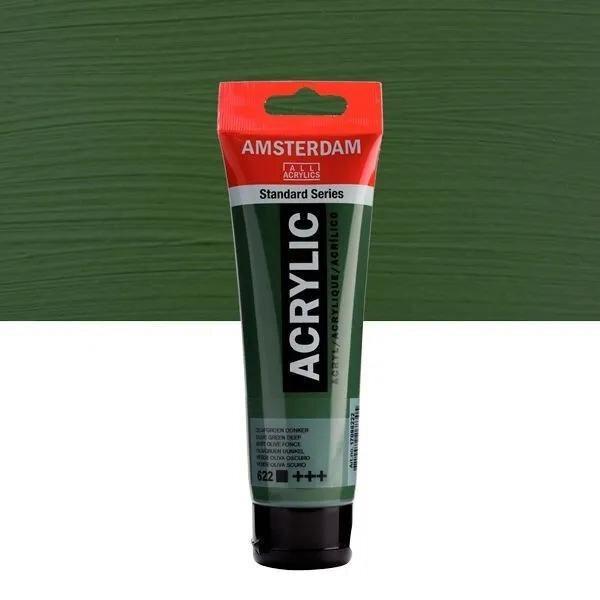 ACRÍLICOS AMSTERDAM TUBO 120 ML VERDE OLIVA OSCURO 622