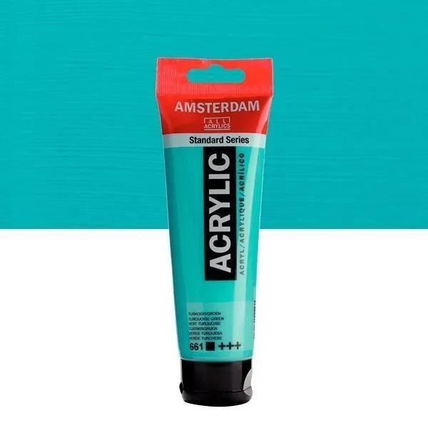ACRÍLICOS AMSTERDAM TUBO 120 ML VERDE TURQUESA 661