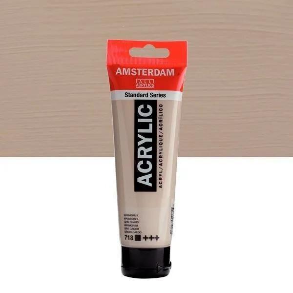 ACRÍLICOS AMSTERDAM TUBO 120 ML GRIS CÁLIDO 718