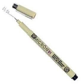 ROTULADOR CALIBRADO SAKURA PIGMA MICRON 01 - 0.25 MM - NEGRO