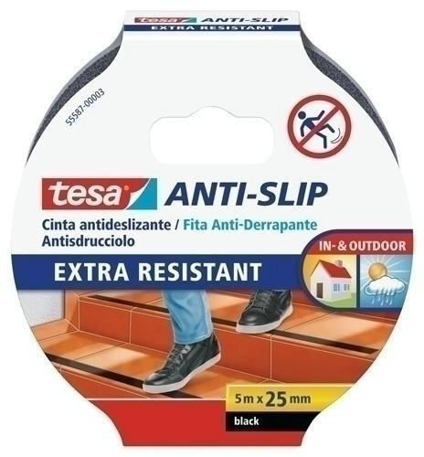 CINTA ADHESIVA TESA ANTIDESLIZANTE ROLLO 5X25 NEGRO