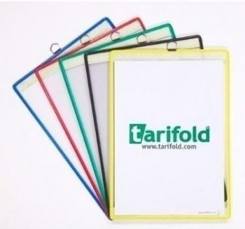 TARIFOLD FUNDA COLGANTE A-4 MARCO HILO ACERO COLORES SURTIDOS X 5