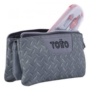 ESTUCHE TOTTO TRIPLE CHICO GRIS METAL