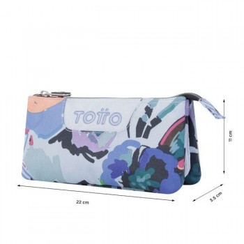 ESTUCHE TOTTO TRIPLE LIENZO FLORAL 22 4H1