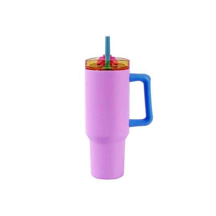 TAZA DE VIAJE 1200ML ROSA-TURQUESA