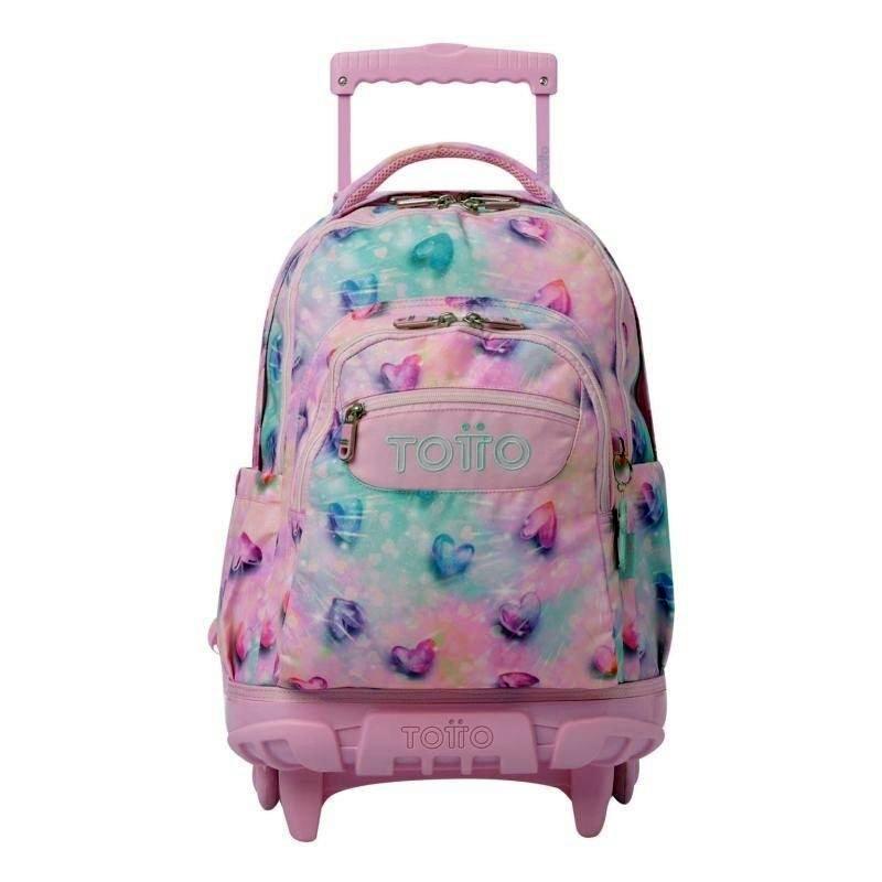 MOCHILA RUEDAS BOMPER RENGLONES GLITTER TALLA L - SHINY HEART