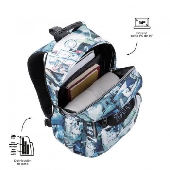 MOCHILA TOTTO ADAPTABLE POSTALES Y CASETES 23 4HV