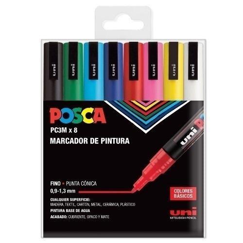ESTUCHE 8 MARCADORES PC-3M BASIC - POSCA