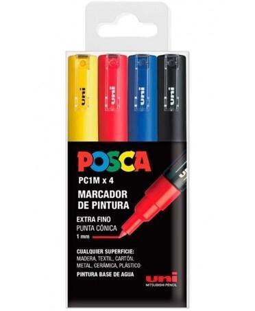 ESTUCHE 4 MARCADORES PC-3M BASIC - POSCA