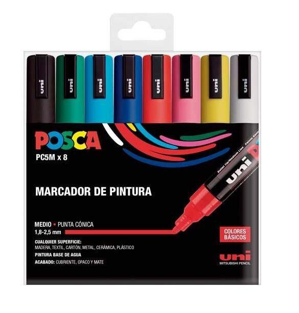 ESTUCHE 8 MARCADORES PC-5M BASIC - POSCA