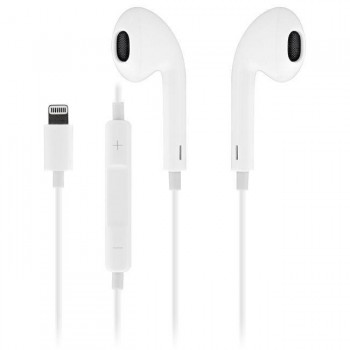 AURICULARES CON CABLE LIGHTNING (PARA IPHONE)  SEMI IN-EAR BLANCO MICROFONO INTEGRADO