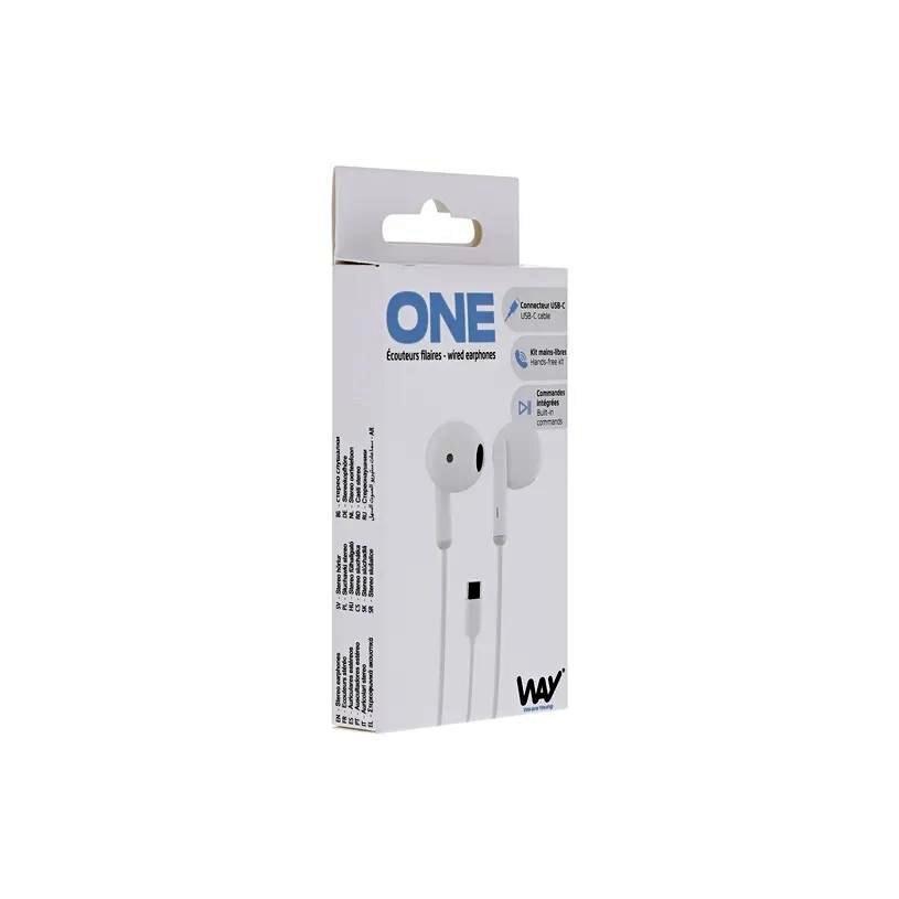 AURICULARES CON CABLE USB-C SEMI IN-EAR BLANCO MICROFONO INTEGRADO