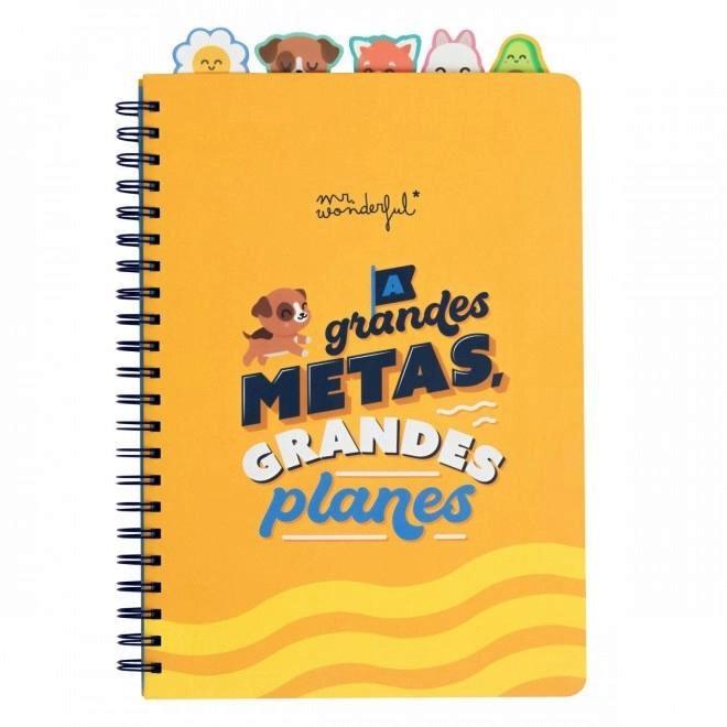 CUADERNO A4 MR WONDERFUL CON PESTAÑAS A GRANDES METAS