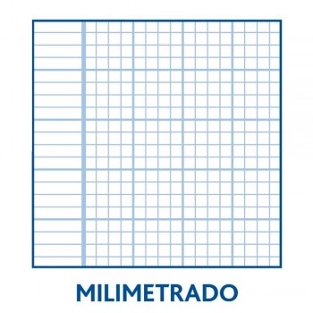 CUADERNO FOLIO TAPA DURA PAUTA MILIMETRADO 90GR
