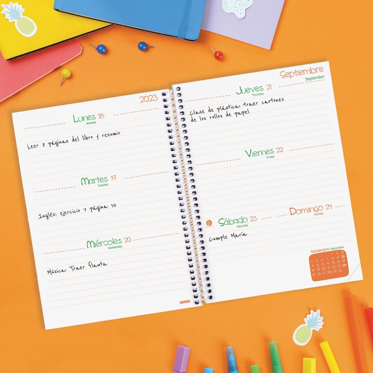 Agendas Escolares semana vista 